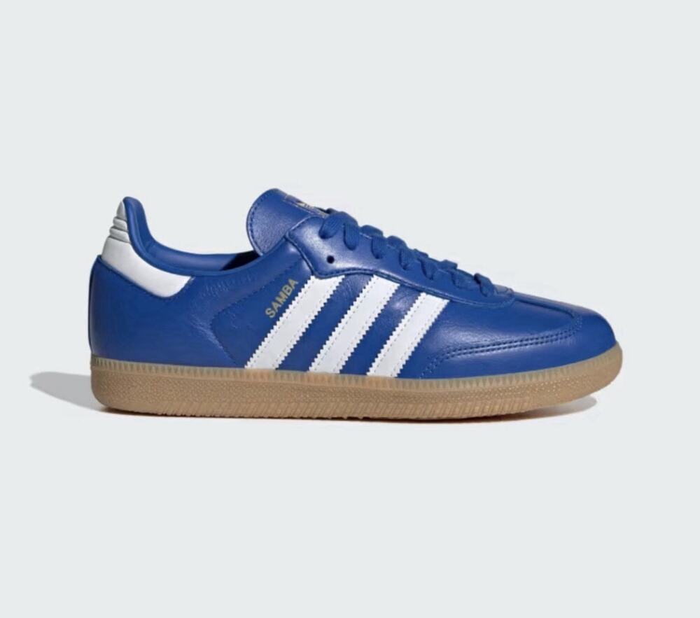 adidas Samba OG Men’s 13 Royal Blue Leather Cloud White Gum Sneakers JR0882 New